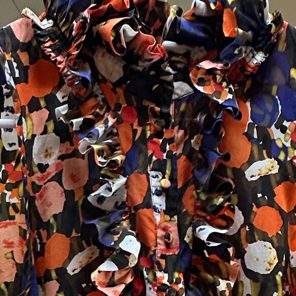 J. Crew 100 percent silk Ruffled neck and front Sleeveless Blouse Size 6 - Picture 4 of 6